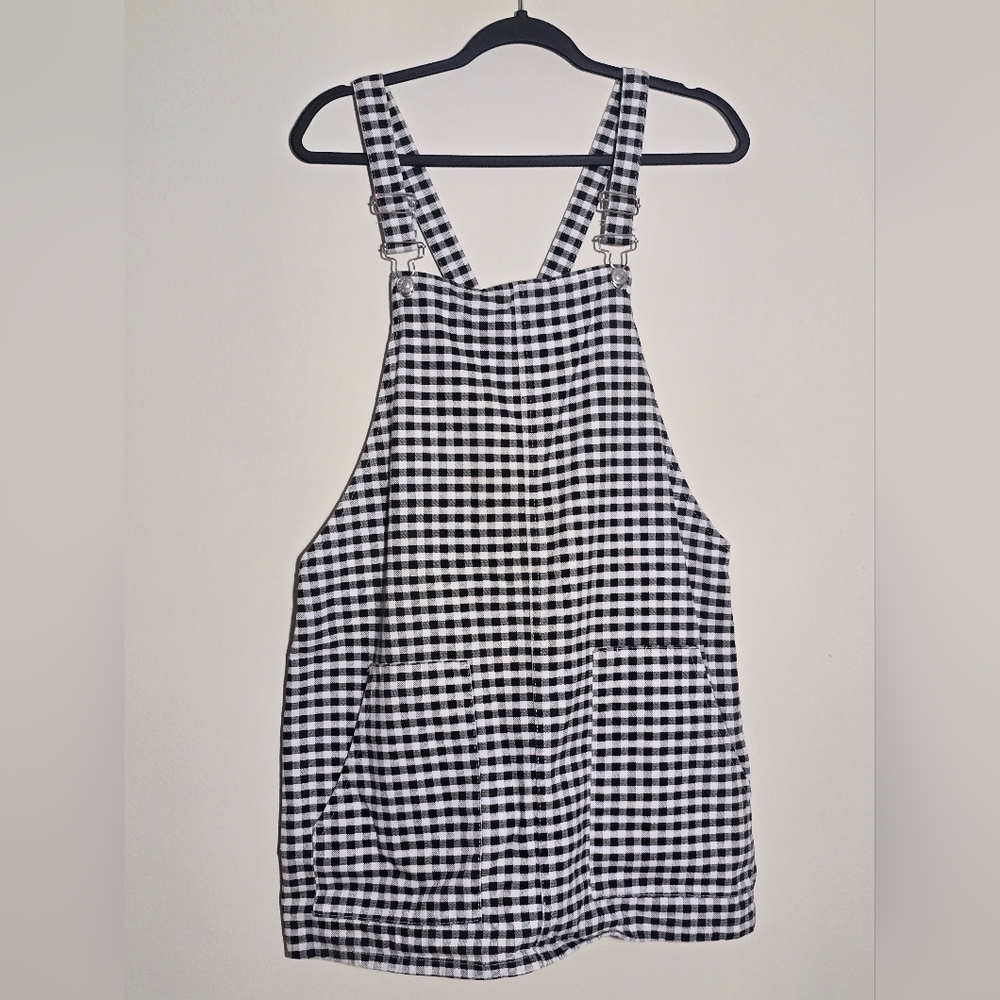 Topshop Gray and White Checkered Garment